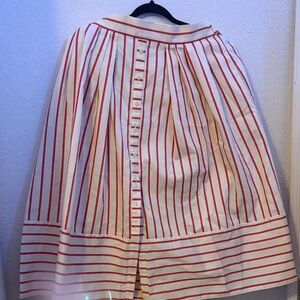 Eva Mendes New York & Company Red and White Striped A-Line Skirt